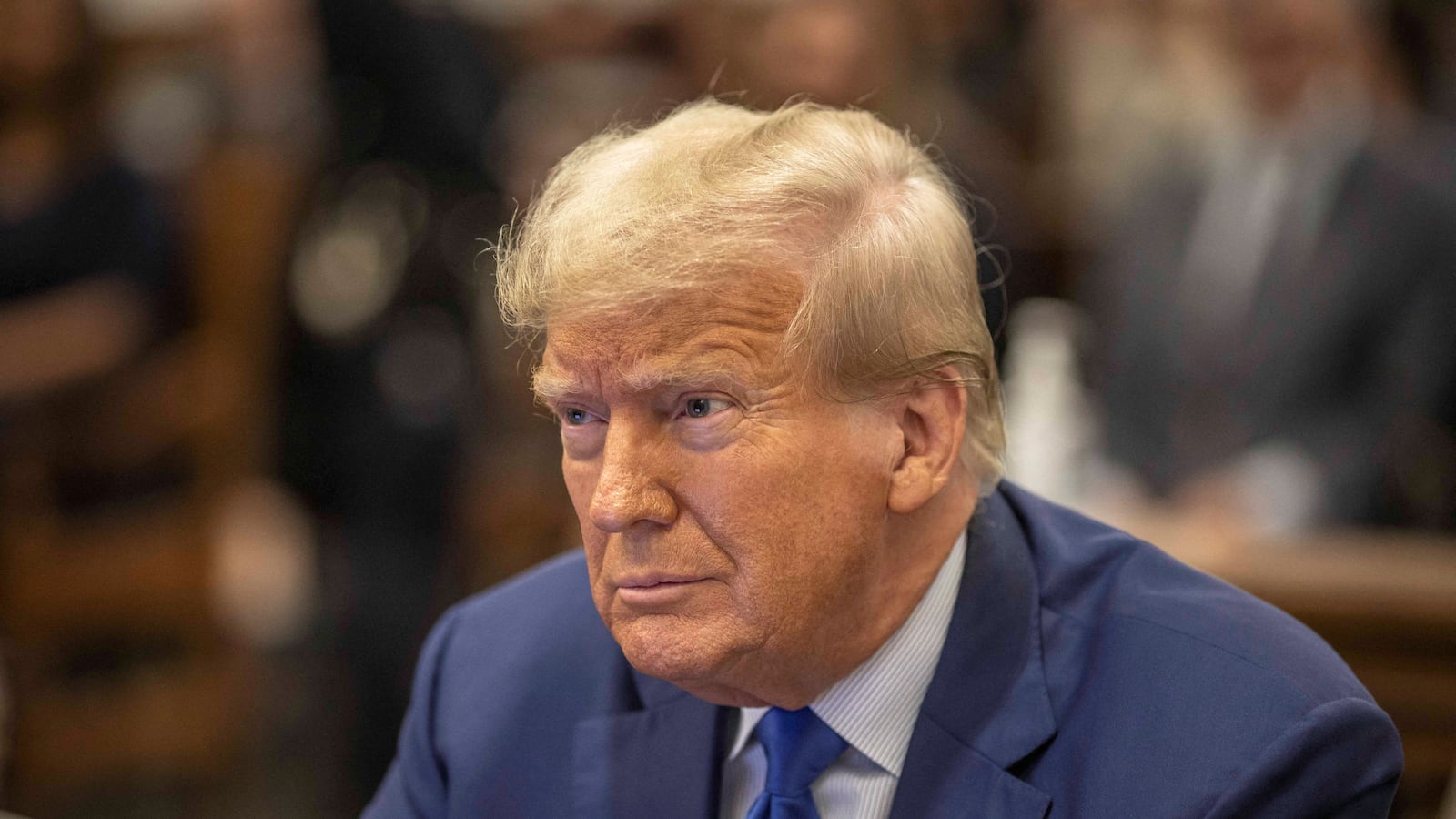Former U.S. President Donald Trump attends the Trump Organization civil fraud trial, in New York State Supreme Court in Manhattan.