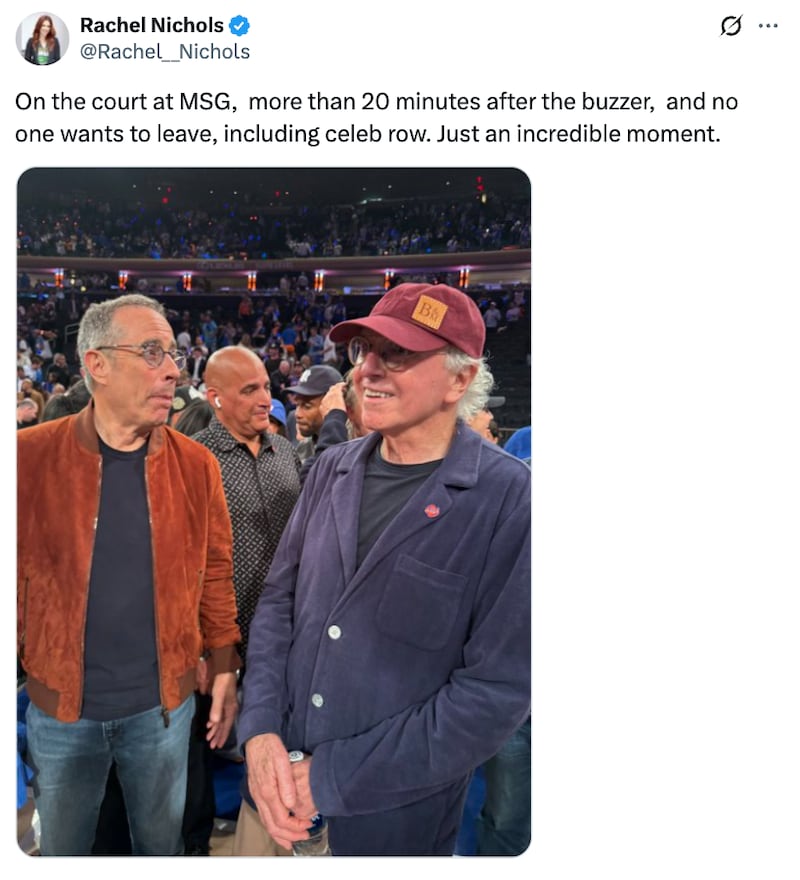 Rachel Nichols X post about Game 4