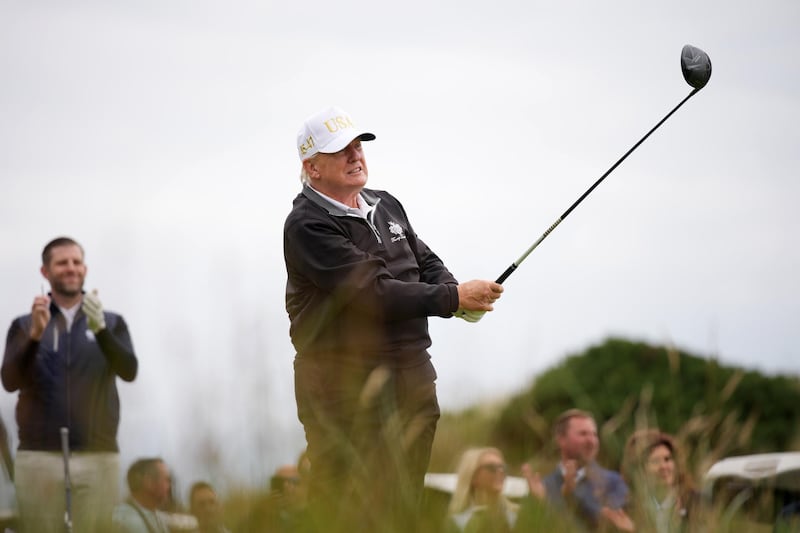 The Secret Service in the long grass and the bunkers for this Trump round at his links in Aberdeen came at a pretty penny—which went straight to Trump's businesses.