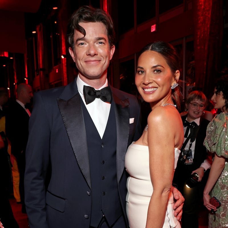 John Mulaney and Olivia Munn at the Vanity Fair Oscar Party in 2024.