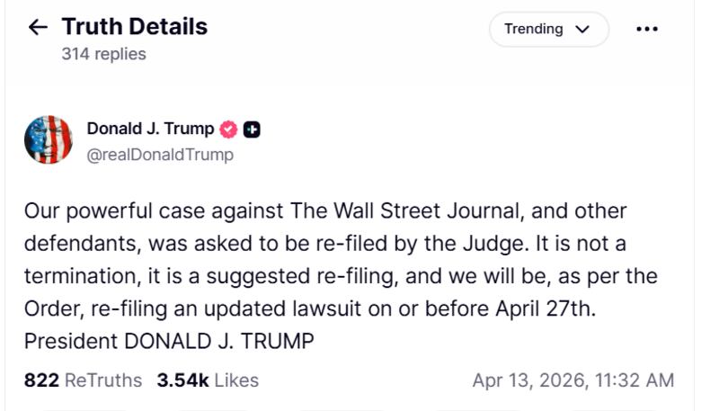 Donald Trump promised an "updated lawsuit" in light of the judge's decision.
