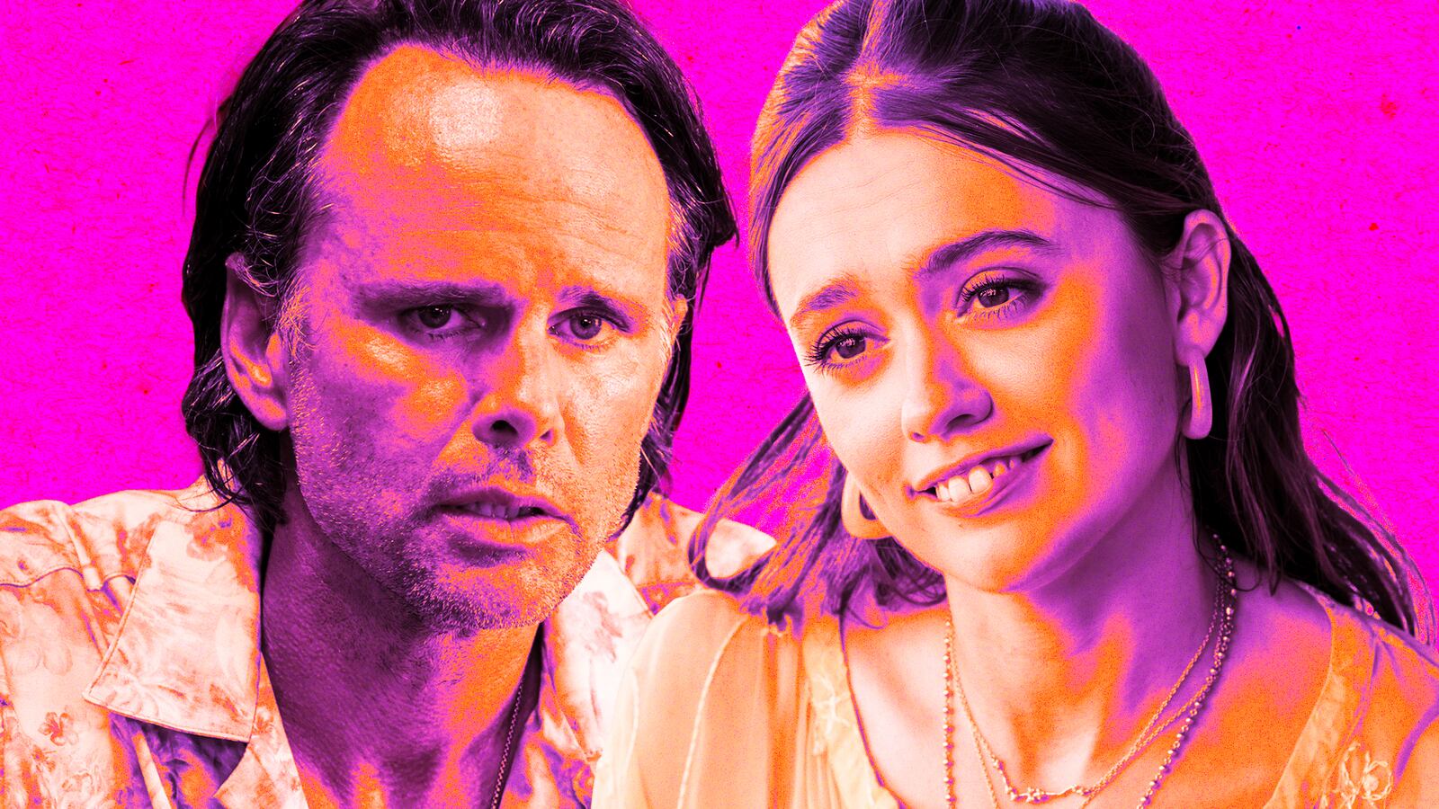 Walton Goggins and Aimee Lou Wood.