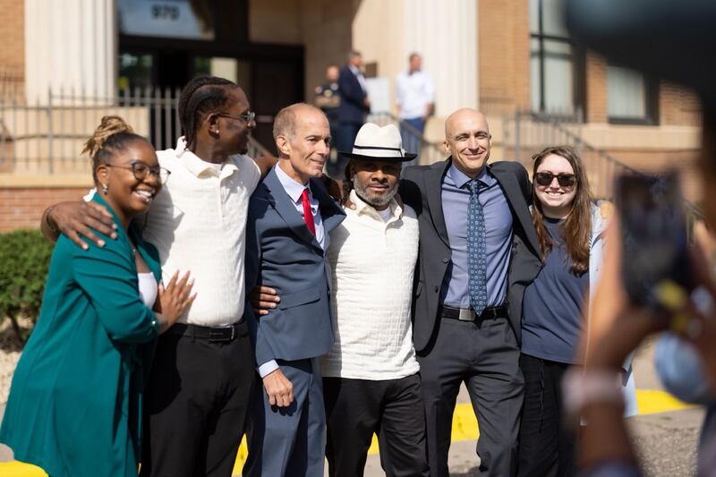 Family members, friends, and activists greeted him at the prison gates.