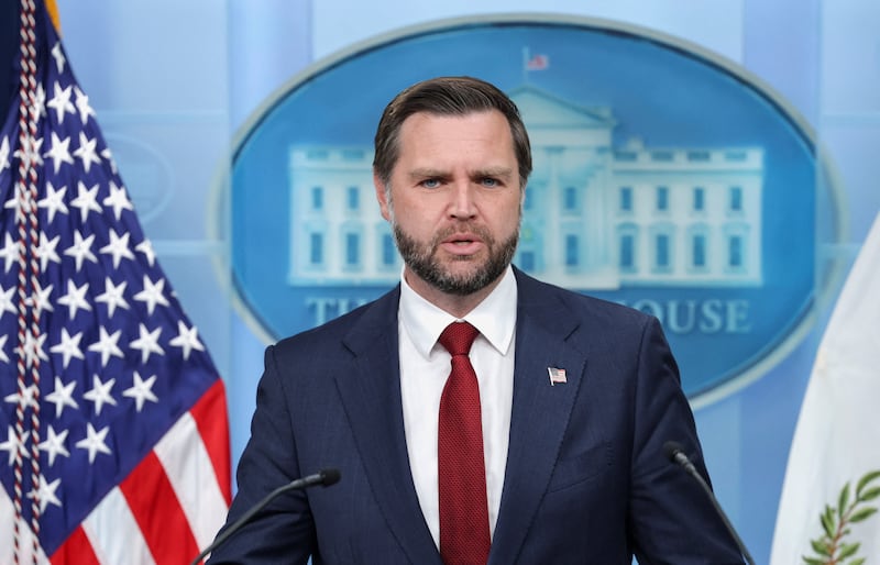Vice President JD Vance holds a press briefing, the first since Karoline Leavitt stepped down as press secretary, at the White House in Washington, D.C., on September 3, 2026.