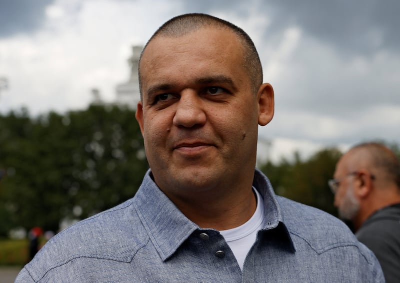 International Boxing Association (IBA) president Umar Kremlev attends a sports parade marking the Athletes' Day at the Exhibition of Achievements of National Economy (VDNKh) in Moscow, Russia August 9, 2025.
