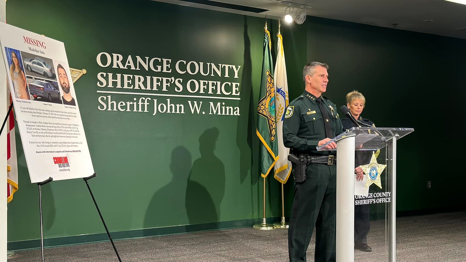 At a press conference on Friday afternoon, Orange County Sheriff John Mina discussed the discovery of missing 13-year-old Madeline Soto's body.