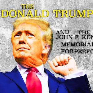A photo illustration of Donald Trump for The Kennedy Center