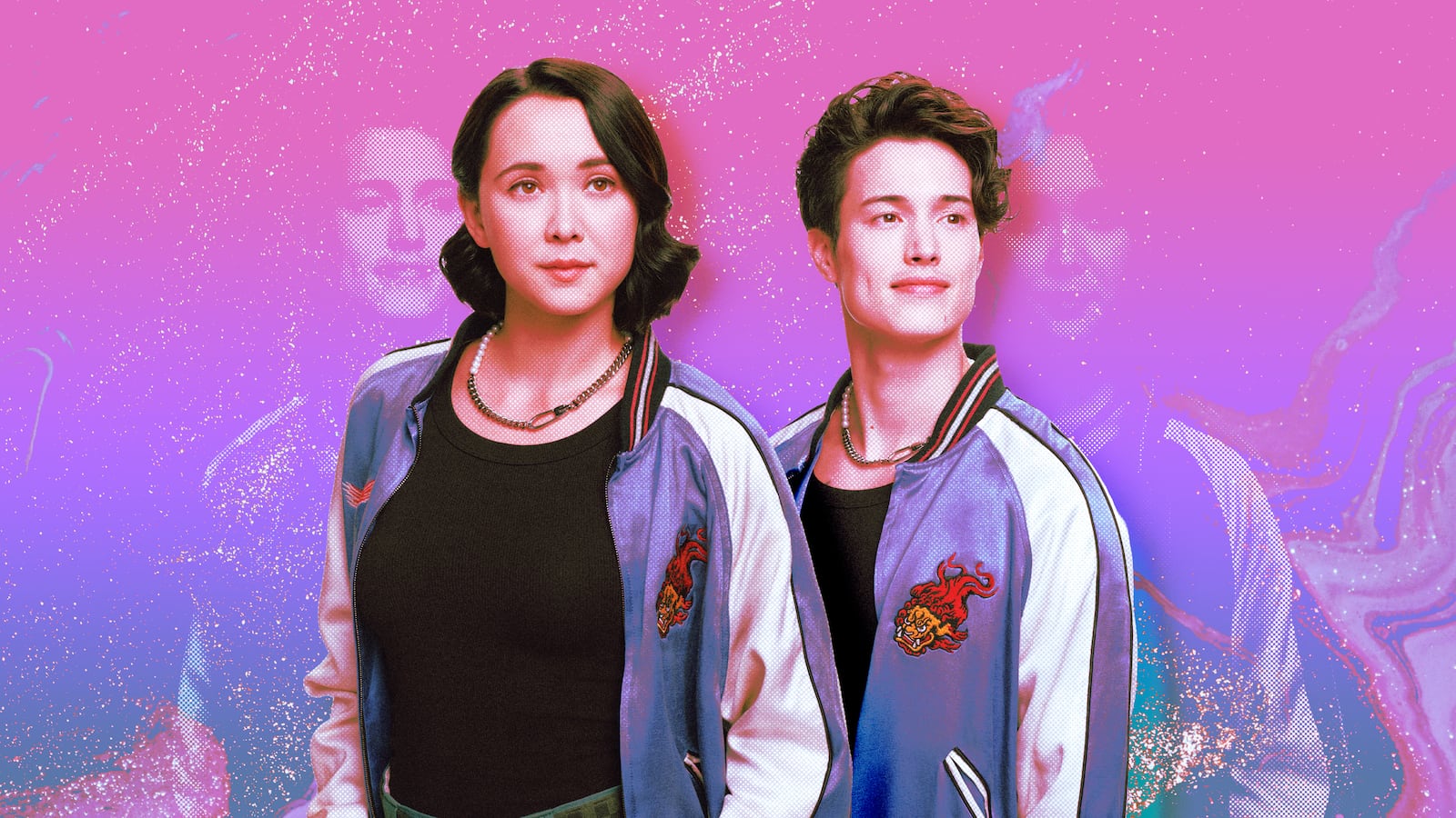 A photo illustration of London Thor and Derek Luh.