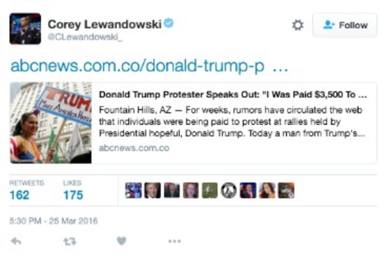 cheats/2016/03/25/trump-campaign-manager-pushes-hoax-story/160325-corey-fake-tweet-cheat_tcxs1n