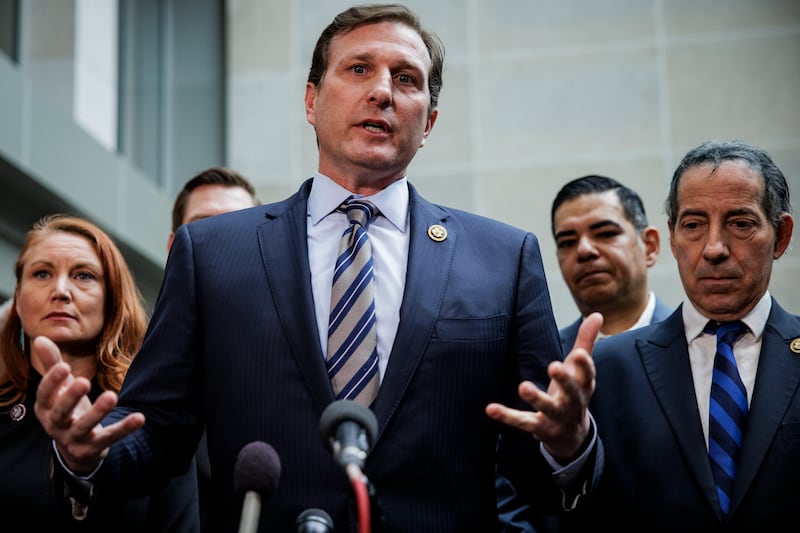 Rep. Dan Goldman (D-NY) speaks during a press conference with other Democratic members of the House Committee on Oversight and Accountability.