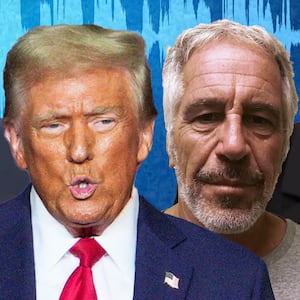 Rachel Maddow, Jimmy Kimmel, Jeffrey Epstein, Donald Trump illustration
