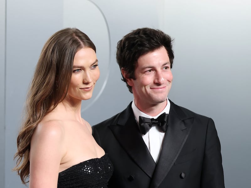 LOS ANGELES, CALIFORNIA - MARCH 15: Karlie Kloss and Joshua Kushner attend the 2026 Vanity Fair Oscar Party hosted by Mark Guiducci at Los Angeles County Museum of Art on March 15, 2026 in Los Angeles, California. (Photo by Daniele Venturelli/WireImage)