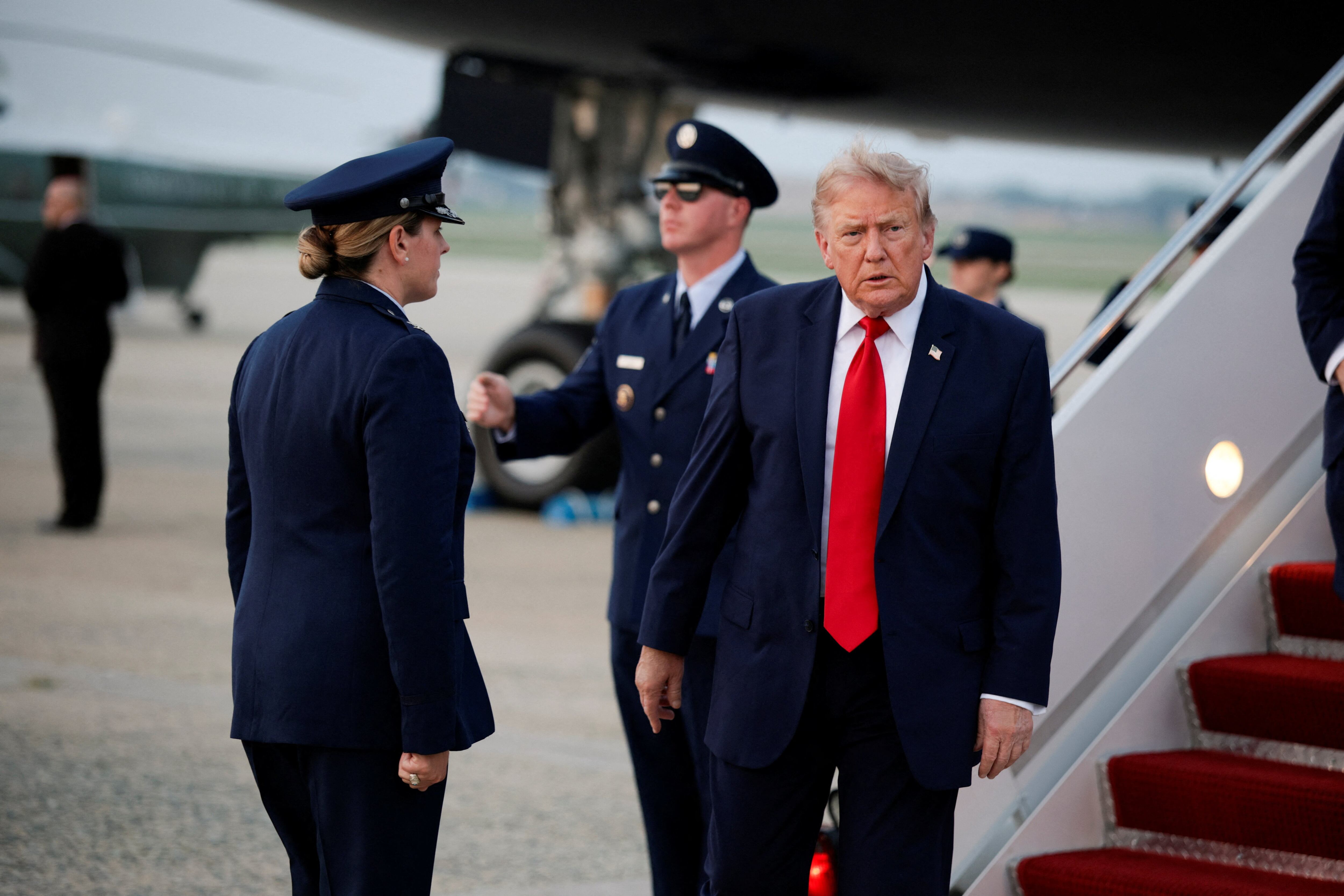 Trump, 80, Struggles With Air Force One Stairs After World Cup Drama
