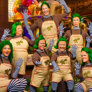 Alivia McCarthy, Beccy Benjamin, Ben Goffe, Mitchell Marione, Rusty Goffe, Ash Magic, Tiffany, Dane Noonan in Season 1 of Wonka's The Golden Ticket.