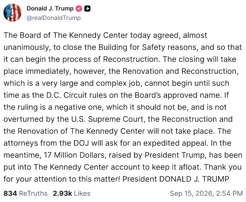 Donald Trump on Truth Social