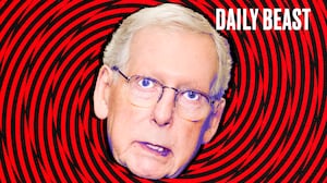 A photo illo illustration of Mitch McConnell for The Daily Beast podcast.