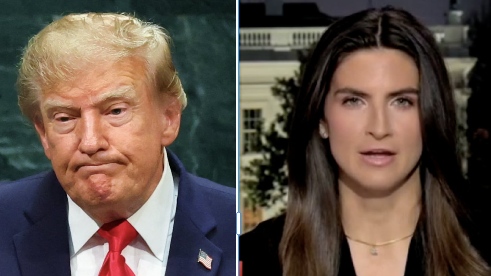 President Donald Trump and CNN host Kaitlan Collins.
