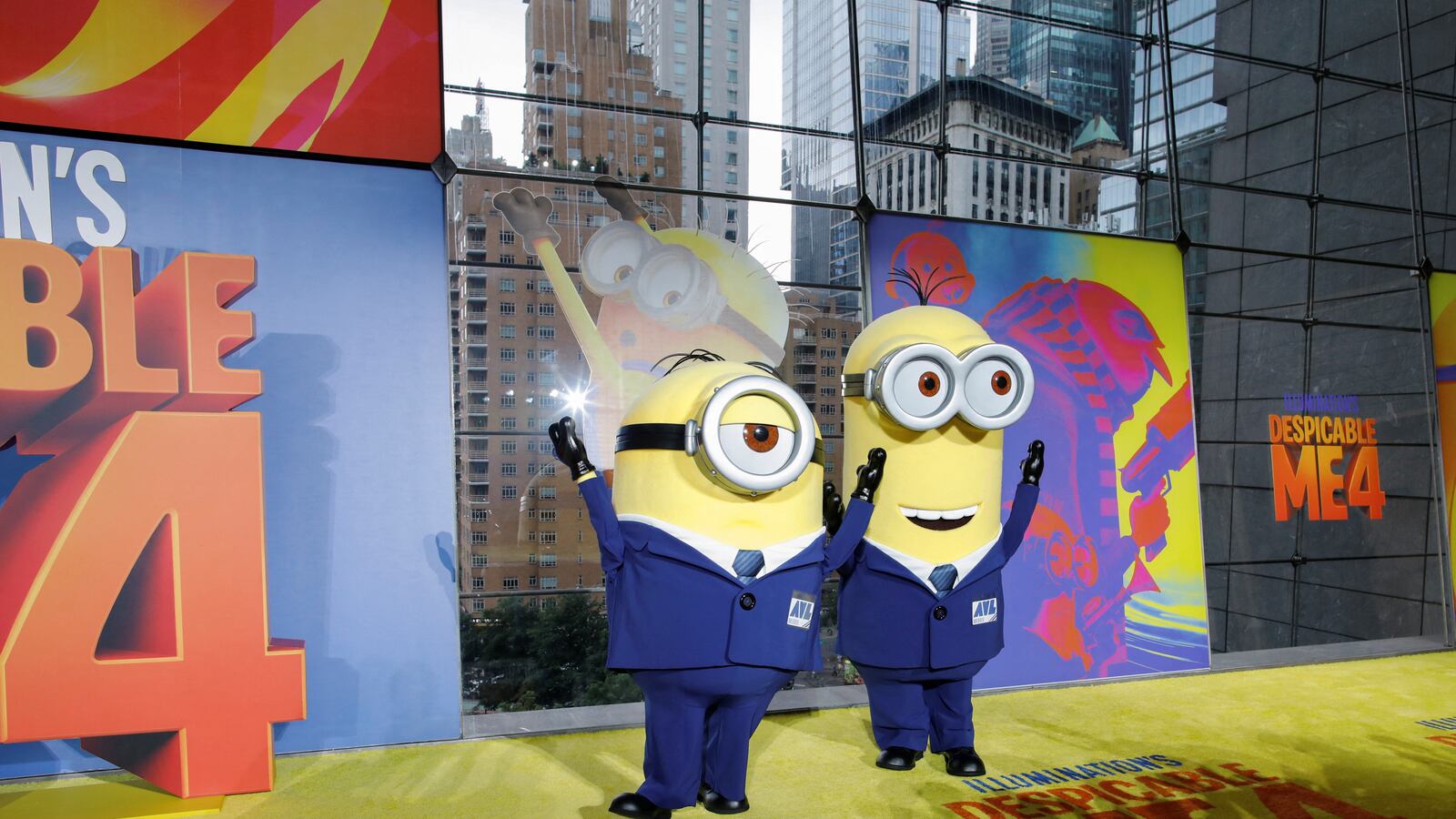 The Minions pose during the world premiere of the film “Despicable Me 4” in New York City, U.S., June 9, 2024.
