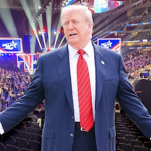 Trump and empty seats at the Midterm Convention in Dallas, TX.
