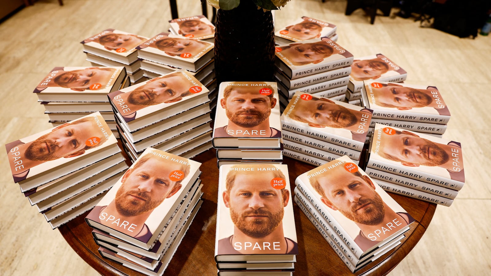 Copies of Britain's Prince Harry's autobiography 'Spare' are displayed at Waterstones bookstore, in London, Britain January 10, 2023.