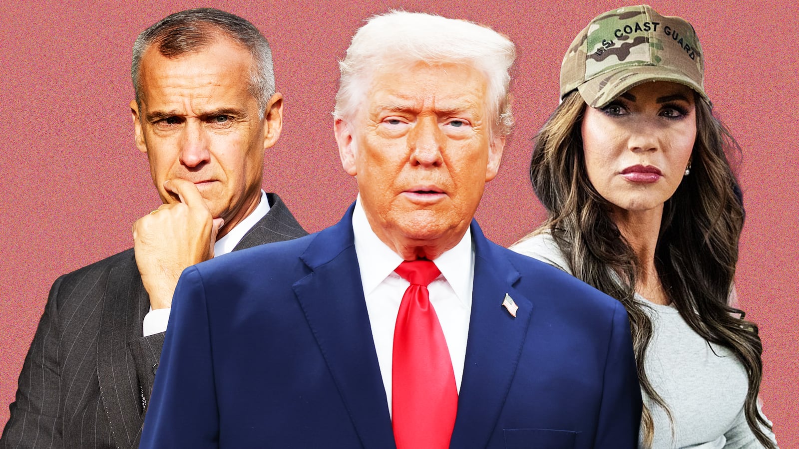 Donald Trump, Kristi Noem, Corey Lewandoski, Corey Lewandowski