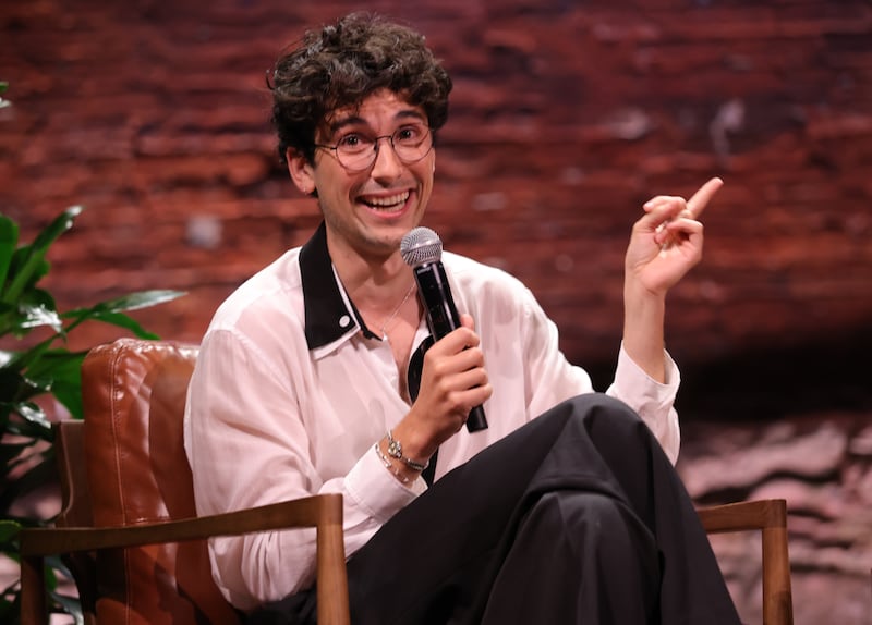 Julian Shapiro-Barnum speaks onstage during the premiere of Outside Tonight with Julian Shapiro-Barnum on YouTube on June 17, 2026 in New York City.
