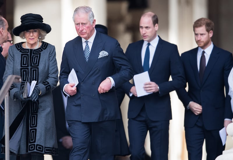Camilla, Charles and the two brothers together in 2017.