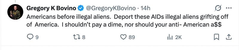 Gregory Bovino X rant