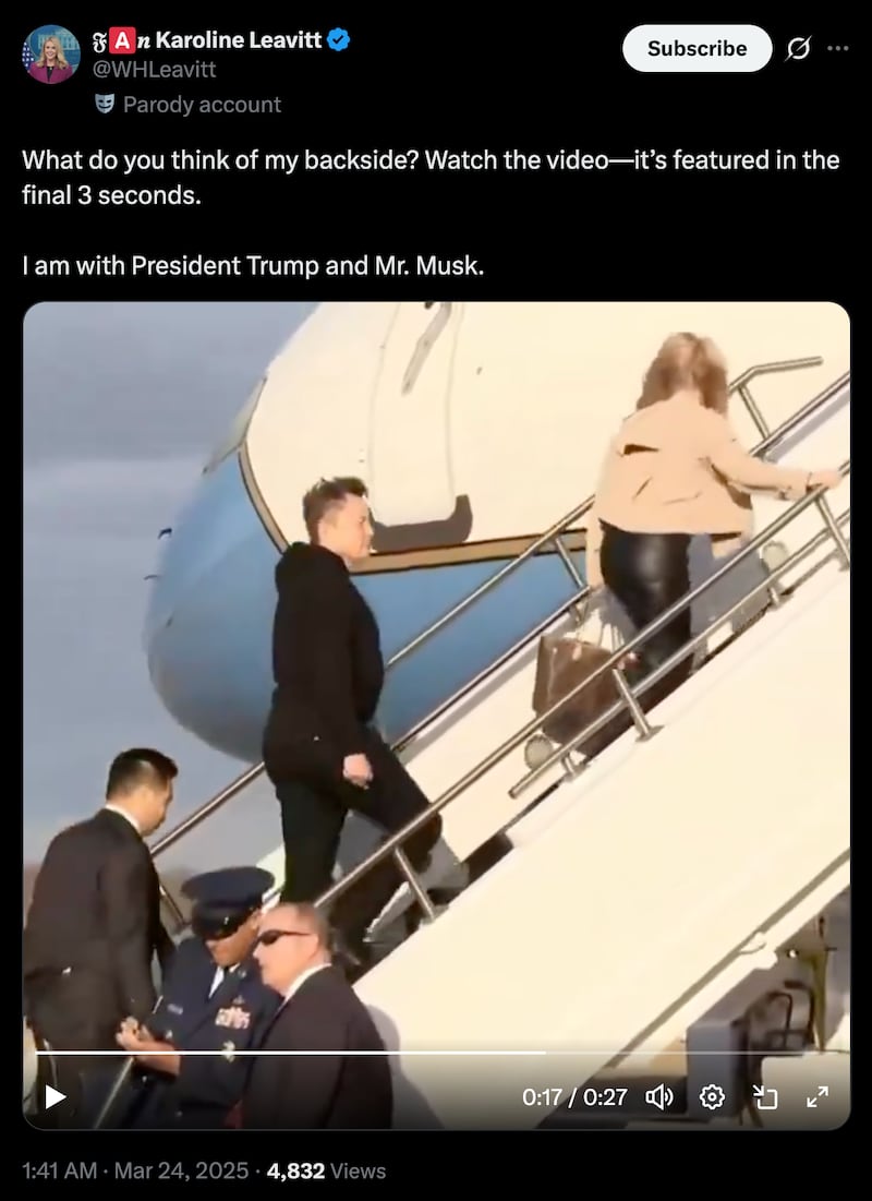 One wild post from the account that Trump, thankfully, didn't share.