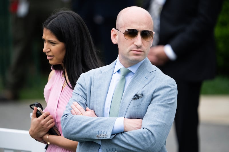 Stephen Miller, White House deputy chief of staff, and his wife, Katie Miller