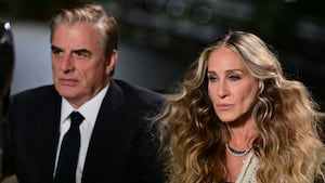Chris Noth and Sarah Jessica Parker seen on the set of "And Just Like That..."