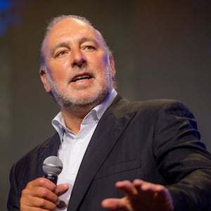 Brian Houston speaks on stage during the Hillsong Atlanta grand opening at Hillsong Atlanta on June 06, 2021 in Atlanta, Georgia.