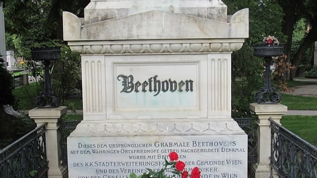 The grave of Ludwig van Beethoven in Vienna, Austria