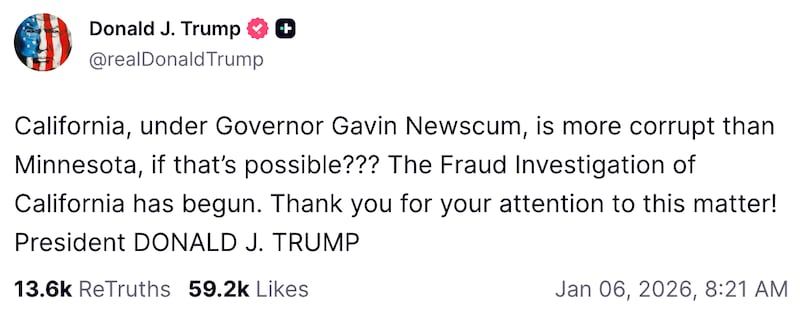 Donald Trump on Truth Social