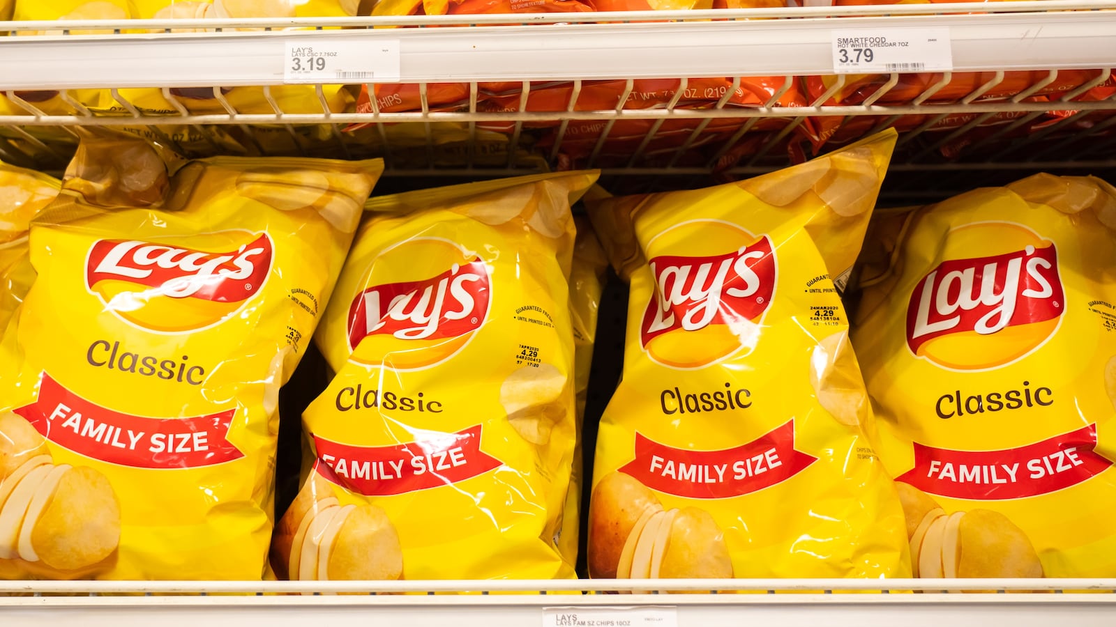 Lay's potato chips packs.