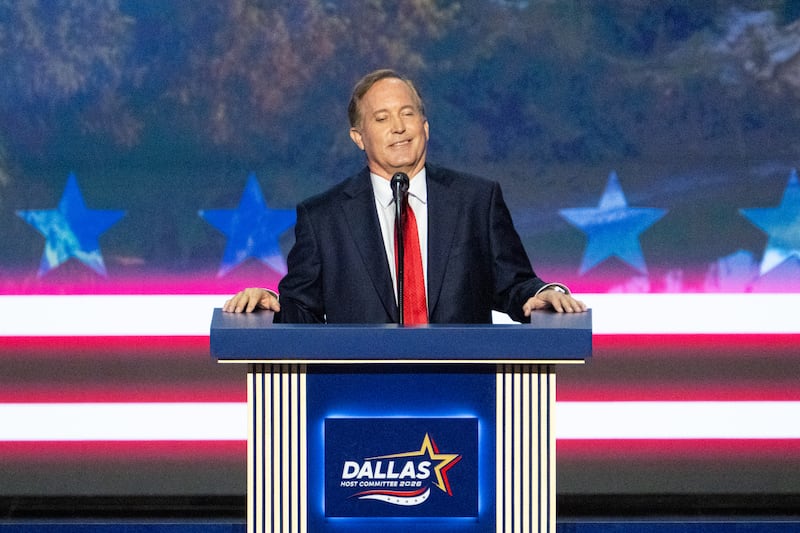 UNITED STATES - SEPTEMBER 9: Texas Attorney General and Senate candidate Ken Paxton speaks during the Republican Midterm Convention at the American Airlines Center in downtown Dallas on Wednesday, September 9, 2026. (Bill Clark/CQ-Roll Call, Inc via Getty Images)