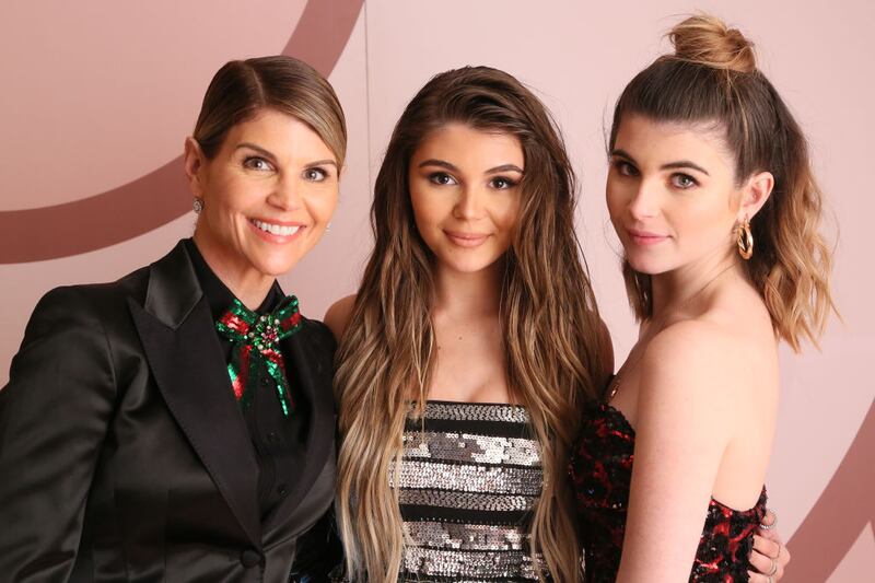 Lori Loughlin, Olivia Jade Giannulli and Isabella Rose Giannulli celebrate the Olivia Jade X Sephora Collection Palette Collaboration Launching Online at Sephora.com on December 14, 2018 in West Hollywood, California.  (Photo by Gabriel Olsen/Getty Images for Sephora Collection)
