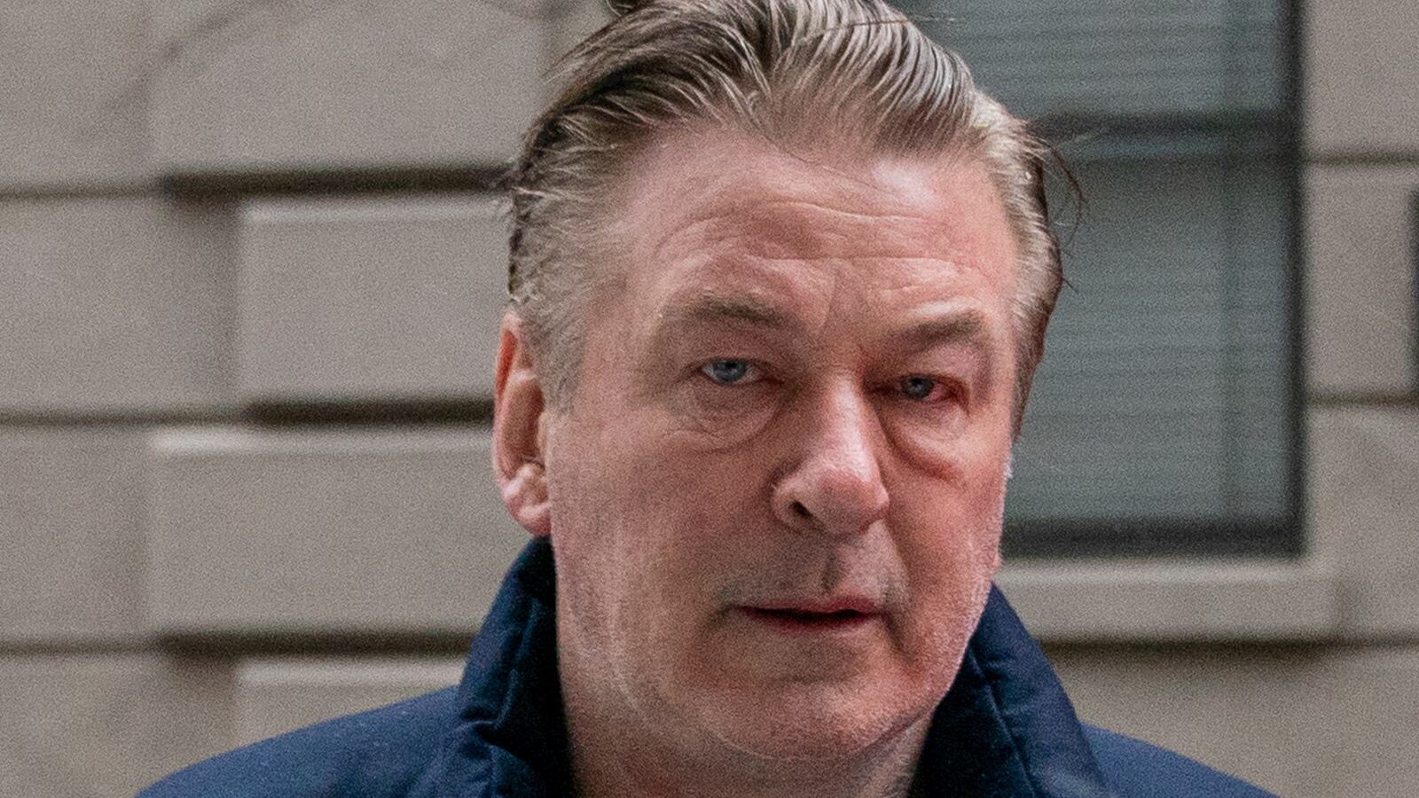 Alec Baldwin departing a building in New York City.