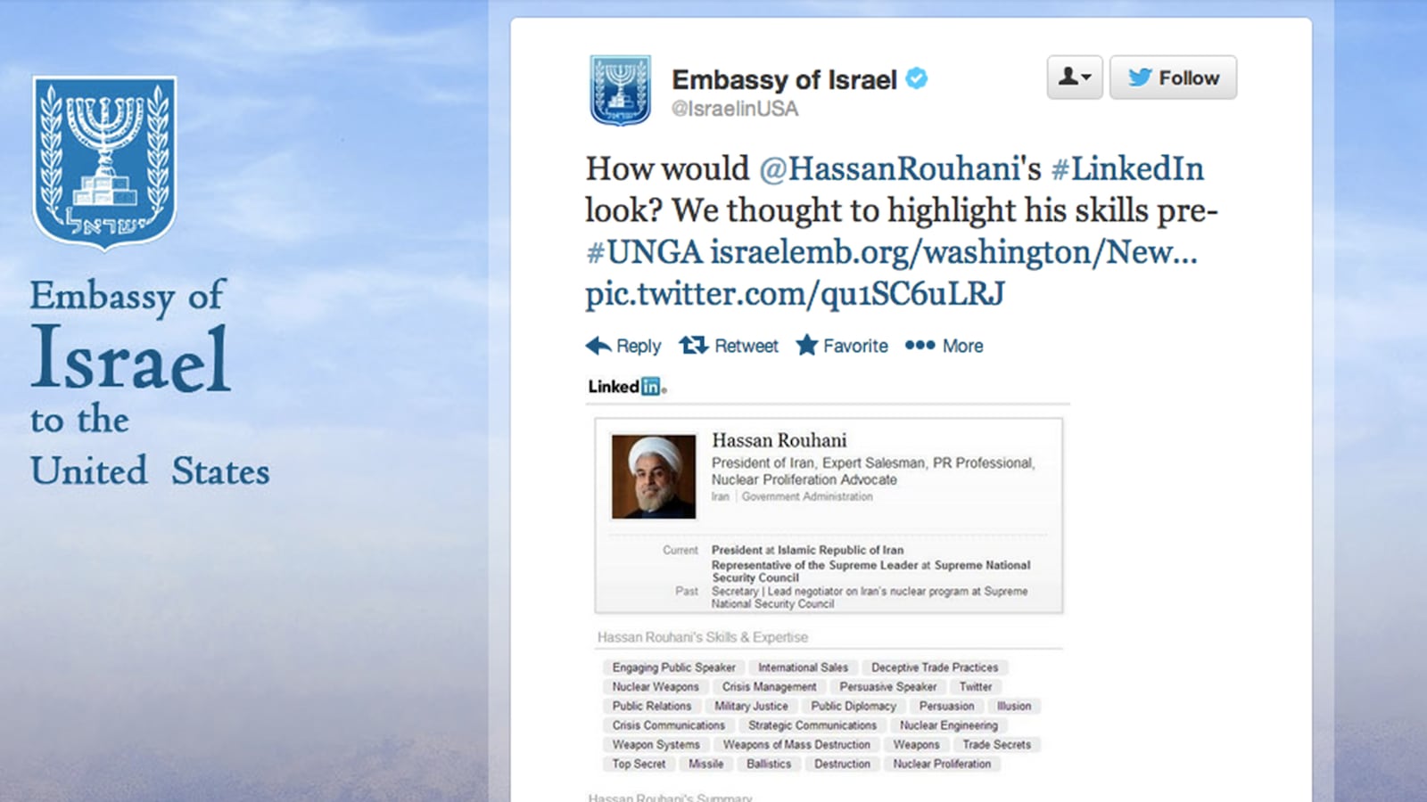 articles/2013/09/24/israel-trolls-iran-with-parody-rouhani-linkedin-account/130924-israel-trolls-twitter-tease-embed_pjykyk