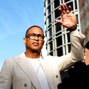 Journalist Don Lemon waves outside federal court on January 30, 2026 in Los Angeles, California.