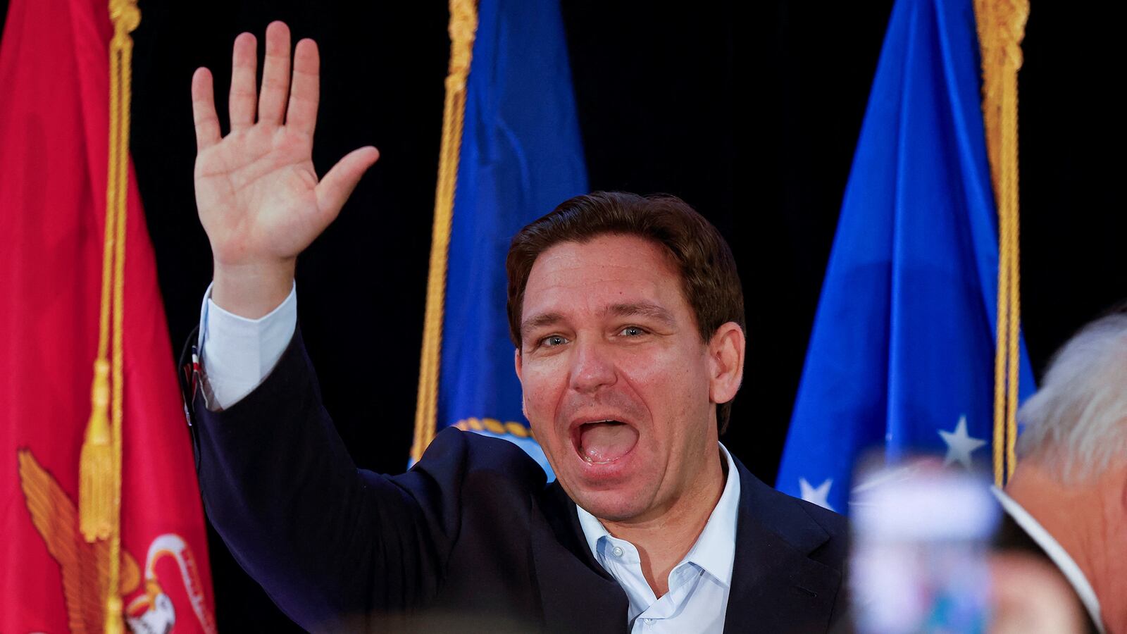 Ron DeSantis speaks during a campaign event in Murrells Inlet, SC.