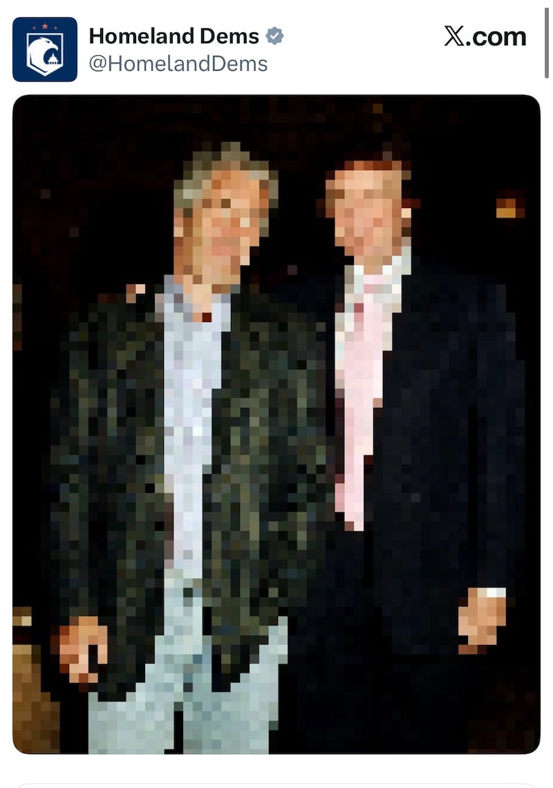Homeland Dems X post Donald Trump Jeffrey Epstein