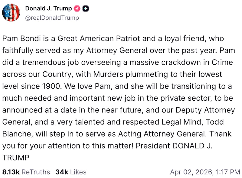 Donald Trump on Truth Social