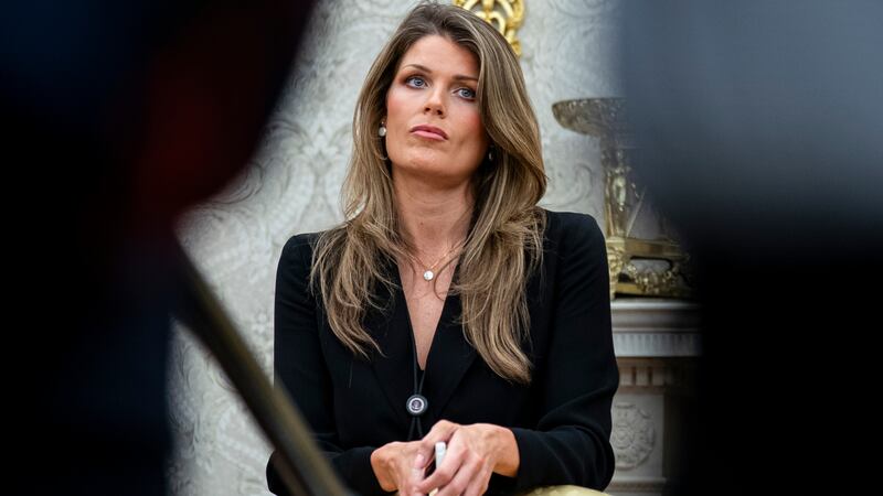 Lindsey Halligan  looks on during an executive order signing in the Oval Office of the White House, on March 31, 2025 in Washington, DC.