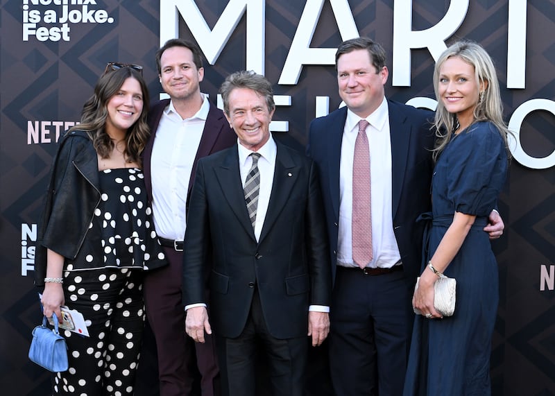 Haylen Short, Henry Short, Martin Short, Oliver Short and Elissa Short attend the Los Angeles Premiere of Netflix's "Marty, Life Is Short" at The Egyptian Theatre Hollywood