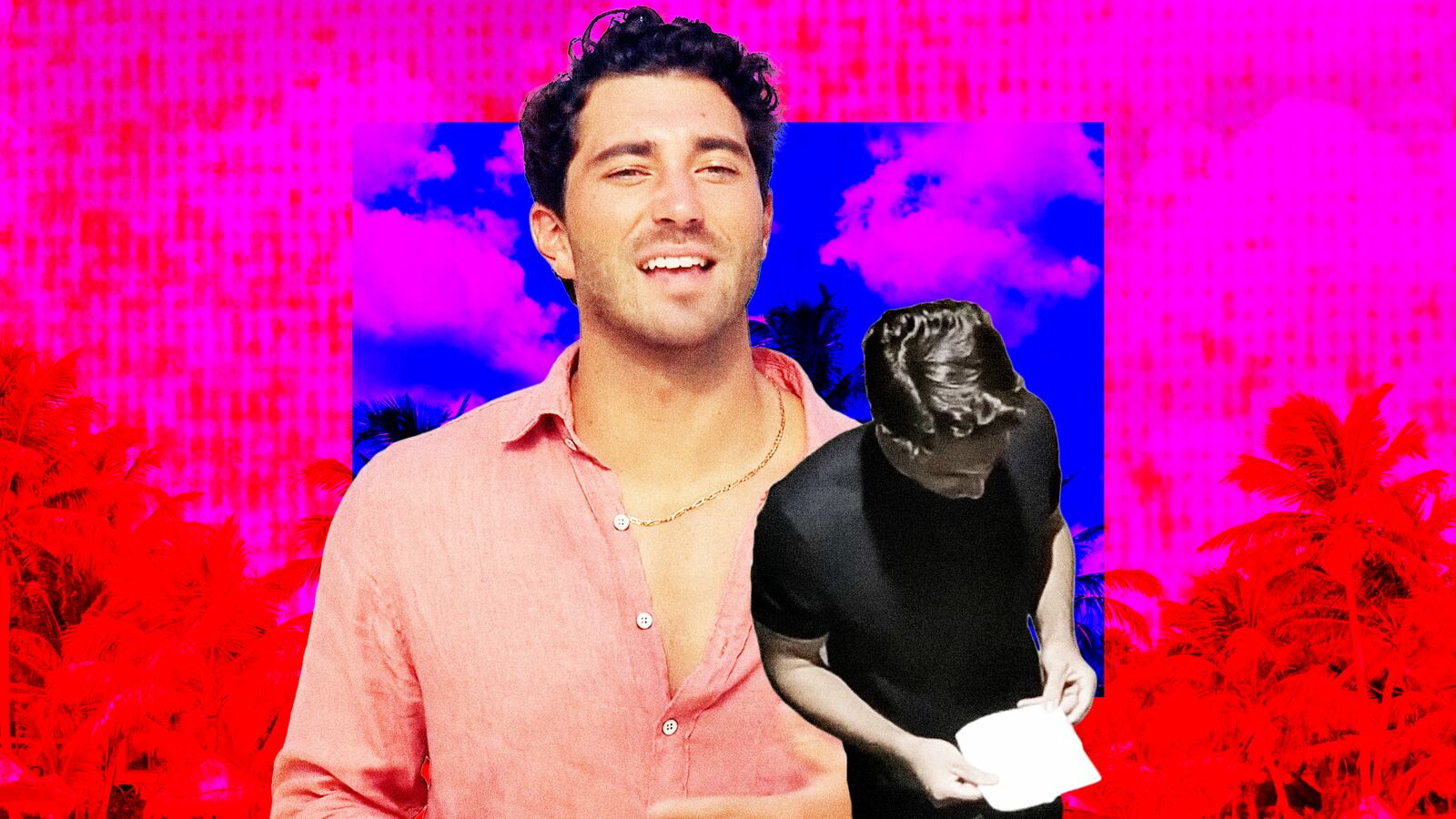 A photo illustration of Joey Graziadei on The Bachelor.