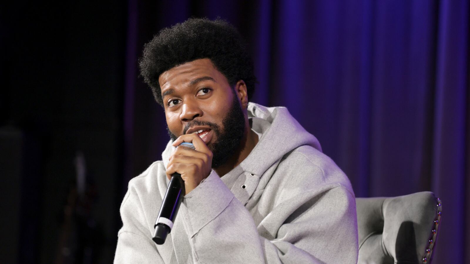 Khalid speaks onstage at Spotlight: Khalid at GRAMMY Museum L.A. Live on October 14, 2024 in Los Angeles