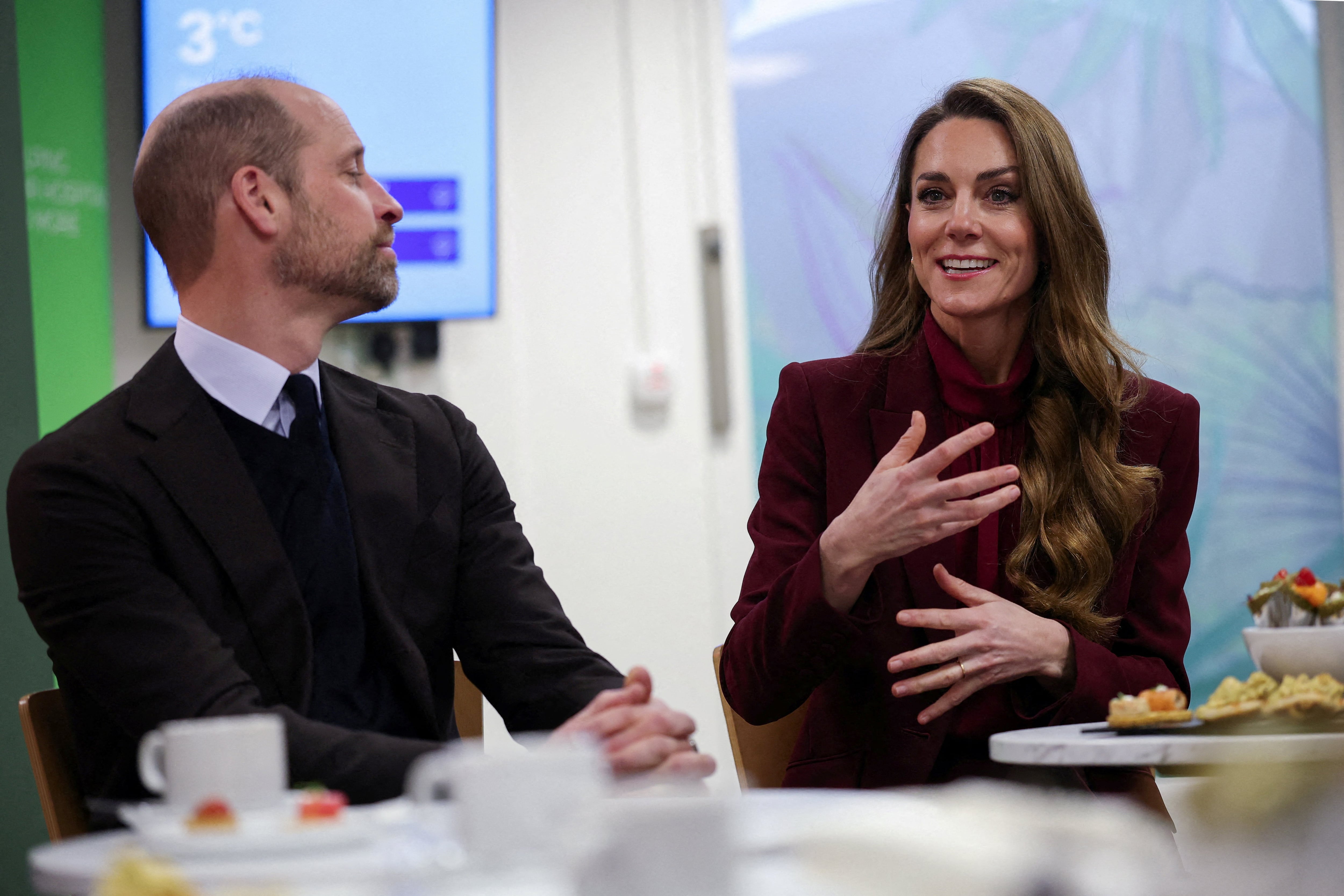 Prince William and Princess Catherine during a visit to Charing Cross Hospital in west London on January 8, 2026.