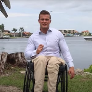 Madison Cawthorn addresses the camera during his campaign launch video.
