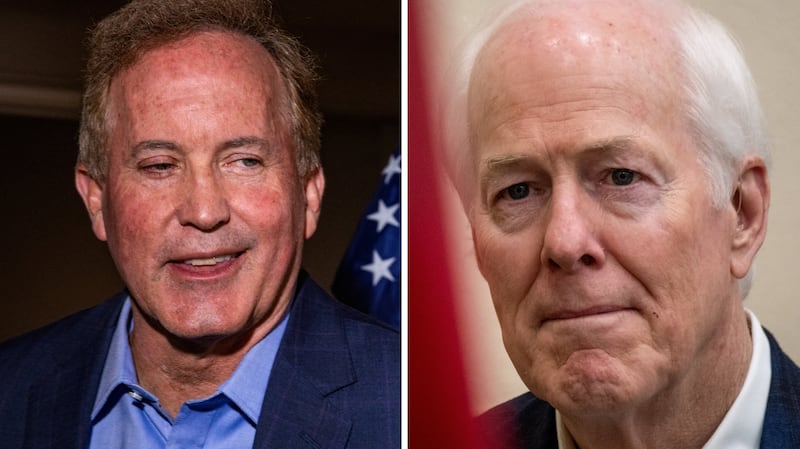 Ken Paxton (L) and John Cornyn.
